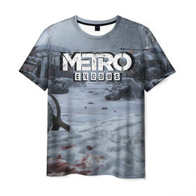 Мужская футболка 3D с принтом METRO EXODUS в Курске, 100% полиэфир | прямой крой, круглый вырез горловины, длина до линии бедер | metro | metro exodus | метро