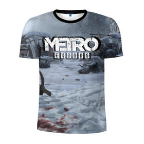 Мужская футболка 3D спортивная с принтом METRO EXODUS в Курске, 100% полиэстер с улучшенными характеристиками | приталенный силуэт, круглая горловина, широкие плечи, сужается к линии бедра | Тематика изображения на принте: metro | metro exodus | метро