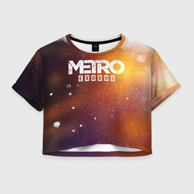 Женская футболка 3D укороченная с принтом МЕТРО в Курске, 100% полиэстер | круглая горловина, длина футболки до линии талии, рукава с отворотами | metro | metro exodus | метро