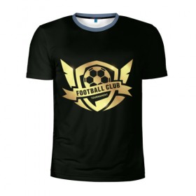 Мужская футболка 3D спортивная с принтом Футбол без границ в Курске, 100% полиэстер с улучшенными характеристиками | приталенный силуэт, круглая горловина, широкие плечи, сужается к линии бедра | золото | игра | мяч | символ | футбол