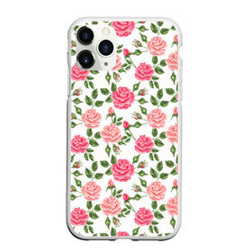 Чехол для iPhone 11 Pro матовый с принтом РОЗЫ ПАТТЕРН ROSES PATTERN в Курске, Силикон |  | Тематика изображения на принте: абстракция | коллаж | паттерн | растения | розы | цветы