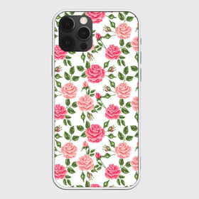 Чехол для iPhone 12 Pro Max с принтом Розы Паттерн в Курске, Силикон |  | абстракция | коллаж | паттерн | растения | розы | цветы