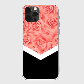 Чехол для iPhone 12 Pro Max с принтом Розы (в цвете) в Курске, Силикон |  | Тематика изображения на принте: flowers | абстракция | растения | розовы | розы | треугольник | цветы | черно белый
