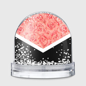 Водяной шар с принтом Розы (в цвете) в Курске, Пластик | Изображение внутри шара печатается на глянцевой фотобумаге с двух сторон | flowers | абстракция | растения | розовы | розы | треугольник | цветы | черно белый