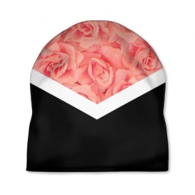 Шапка 3D с принтом Розы (в цвете) в Курске, 100% полиэстер | универсальный размер, печать по всей поверхности изделия | flowers | абстракция | растения | розовы | розы | треугольник | цветы | черно белый