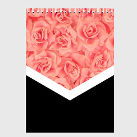 Скетчбук с принтом Розы (в цвете) в Курске, 100% бумага
 | 48 листов, плотность листов — 100 г/м2, плотность картонной обложки — 250 г/м2. Листы скреплены сверху удобной пружинной спиралью | Тематика изображения на принте: flowers | абстракция | растения | розовы | розы | треугольник | цветы | черно белый