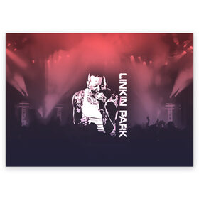 Поздравительная открытка с принтом Linkin Park (Честер) в Курске, 100% бумага | плотность бумаги 280 г/м2, матовая, на обратной стороне линовка и место для марки
 | Тематика изображения на принте: bennington | chester | linkin park | альтернативный метал | альтернативный рок | беннингтон | группа | линкин парк | музыкант | ню метал | певец | рок | рэп | рэп рок | честер | электроник рок