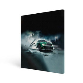 Холст квадратный с принтом Призрачный Ford Mustang в Курске, 100% ПВХ |  | ford | mustang | авто | автомобиль | блатная | замок | зеленый | иномарка | крутая | марка | машина | мустанг | пацанский таз | поводок | прикольная | седан | тачила | тачка | туман | форд | цепь