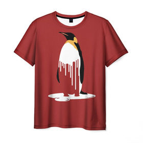 Мужская футболка 3D с принтом Глобальное Потепление 2 в Курске, 100% полиэфир | прямой крой, круглый вырез горловины, длина до линии бедер | животные | климат | пингвины | экология