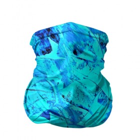 Бандана-труба 3D с принтом Голубые краски в Курске, 100% полиэстер, ткань с особыми свойствами — Activecool | плотность 150‒180 г/м2; хорошо тянется, но сохраняет форму | watercolor | абстракция красок | акварель | брызги красок | краска | потертость красок