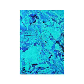 Обложка для паспорта матовая кожа с принтом Голубые краски в Курске, натуральная матовая кожа | размер 19,3 х 13,7 см; прозрачные пластиковые крепления | watercolor | абстракция красок | акварель | брызги красок | краска | потертость красок