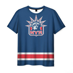 Мужская футболка 3D с принтом New York Rangers 2017 в Курске, 100% полиэфир | прямой крой, круглый вырез горловины, длина до линии бедер | Тематика изображения на принте: new york rangers | nhl | спорт | хоккей