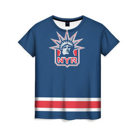 Женская футболка 3D с принтом New York Rangers 2017 в Курске, 100% полиэфир ( синтетическое хлопкоподобное полотно) | прямой крой, круглый вырез горловины, длина до линии бедер | new york rangers | nhl | спорт | хоккей
