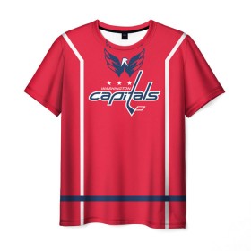 Мужская футболка 3D с принтом Washington Capitals 2017 в Курске, 100% полиэфир | прямой крой, круглый вырез горловины, длина до линии бедер | nhl | washington capitals | спорт | хоккей