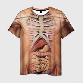 Мужская футболка 3D с принтом Грудная клетка в Курске, 100% полиэфир | прямой крой, круглый вырез горловины, длина до линии бедер | Тематика изображения на принте: 