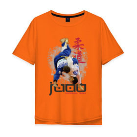Мужская футболка хлопок Oversize с принтом Дзюдо в Курске, 100% хлопок | свободный крой, круглый ворот, “спинка” длиннее передней части | judo | борьба | единоборство