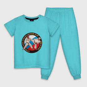 Детская пижама хлопок с принтом армейский рукопашный бой в Курске, 100% хлопок |  брюки и футболка прямого кроя, без карманов, на брюках мягкая резинка на поясе и по низу штанин
 | арб | защита | нападение