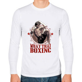 Мужской лонгслив хлопок с принтом Тайский бокс в Курске, 100% хлопок |  | Тематика изображения на принте: muay thai boxing