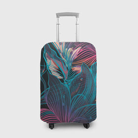 Чехол для чемодана 3D с принтом Авангард страсти в Курске, 86% полиэфир, 14% спандекс | двустороннее нанесение принта, прорези для ручек и колес | Тематика изображения на принте: красный | линии | синий | цвет | яркий