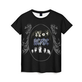 Женская футболка 3D с принтом Группа AC/DC в Курске, 100% полиэфир ( синтетическое хлопкоподобное полотно) | прямой крой, круглый вырез горловины, длина до линии бедер | ac dc | acdc | австралийская | ангус янг | блюз рок | головы | группа | крис слэйд | музыканты | певцы | рок | рок н ролл | стиви янг | хард рок | эксл роуз