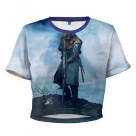 Женская футболка 3D укороченная с принтом battlefield в Курске, 100% полиэстер | круглая горловина, длина футболки до линии талии, рукава с отворотами | battlefield | war | батлфилд 1 | война | первая мировая война