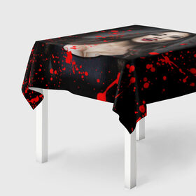 Скатерть 3D с принтом Вампирша в Курске, 100% полиэстер (ткань не мнется и не растягивается) | Размер: 150*150 см | вампир | ведьма | девушка | кровь | праздник | хэллоуин