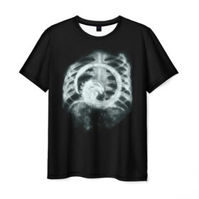 Мужская футболка 3D с принтом Привидение в Курске, 100% полиэфир | прямой крой, круглый вырез горловины, длина до линии бедер | alien | halloween | грудолом | кости | ребра | рентген | хеллоуин | хелоуин | хэллоуин | хэлоуин | чужой