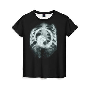 Женская футболка 3D с принтом Привидение в Курске, 100% полиэфир ( синтетическое хлопкоподобное полотно) | прямой крой, круглый вырез горловины, длина до линии бедер | alien | halloween | грудолом | кости | ребра | рентген | хеллоуин | хелоуин | хэллоуин | хэлоуин | чужой