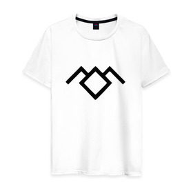 Мужская футболка хлопок с принтом Твин Пикс лого в Курске, 100% хлопок | прямой крой, круглый вырез горловины, длина до линии бедер, слегка спущенное плечо. | Тематика изображения на принте: twin peaks | агент купер | совы не то чем кажутся | черный вигвам
