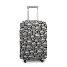 Чехол для чемодана 3D с принтом Серебряные шары в Курске, 86% полиэфир, 14% спандекс | двустороннее нанесение принта, прорези для ручек и колес | серебро | шар | шарики | шары