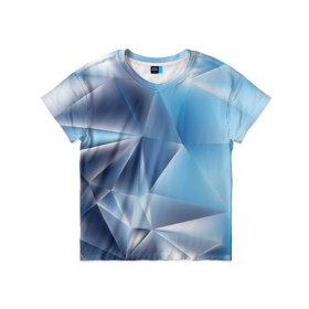 Детская футболка 3D с принтом Blue abstract в Курске, 100% гипоаллергенный полиэфир | прямой крой, круглый вырез горловины, длина до линии бедер, чуть спущенное плечо, ткань немного тянется | 
