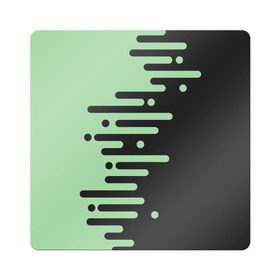 Магнит виниловый Квадрат с принтом Геометрический Инь Янь в Курске, полимерный материал с магнитным слоем | размер 9*9 см, закругленные углы | Тематика изображения на принте: геометрия | зеленый | линии | полосы | фисташковый | черный