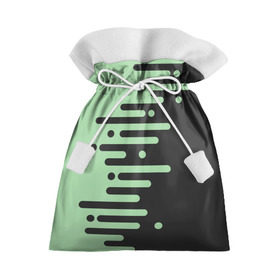 Подарочный 3D мешок с принтом Геометрический Инь Янь в Курске, 100% полиэстер | Размер: 29*39 см | Тематика изображения на принте: геометрия | зеленый | линии | полосы | фисташковый | черный