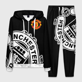 Мужской костюм 3D с принтом Manchester United - Collections 2017 2018 в Курске, 100% полиэстер | Манжеты и пояс оформлены тканевой резинкой, двухслойный капюшон со шнурком для регулировки, карманы спереди | манчестер юнайтед