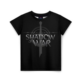 Детская футболка 3D с принтом Shadow of War 1 в Курске, 100% гипоаллергенный полиэфир | прямой крой, круглый вырез горловины, длина до линии бедер, чуть спущенное плечо, ткань немного тянется | lord of the rings