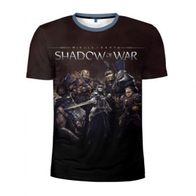 Мужская футболка 3D спортивная с принтом Shadow of War 2 в Курске, 100% полиэстер с улучшенными характеристиками | приталенный силуэт, круглая горловина, широкие плечи, сужается к линии бедра | lord of the rings