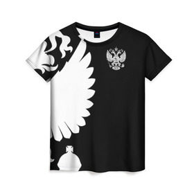 Женская футболка 3D с принтом Russia - Black collection в Курске, 100% полиэфир ( синтетическое хлопкоподобное полотно) | прямой крой, круглый вырез горловины, длина до линии бедер | 0x000000123 | black collection | russia | россия