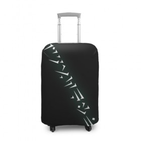 Чехол для чемодана 3D с принтом Dovahkin в Курске, 86% полиэфир, 14% спандекс | двустороннее нанесение принта, прорези для ручек и колес | black | dovahkin | dragon language | dragonborn | language | skyrim | tes