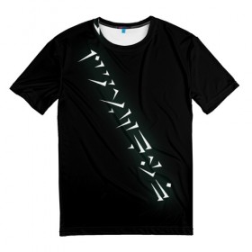 Мужская футболка 3D с принтом Dovahkin в Курске, 100% полиэфир | прямой крой, круглый вырез горловины, длина до линии бедер | black | dovahkin | dragon language | dragonborn | language | skyrim | tes