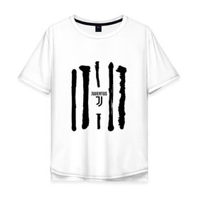 Мужская футболка хлопок Oversize с принтом Juventus - Drawing paint (Collections 2018) в Курске, 100% хлопок | свободный крой, круглый ворот, “спинка” длиннее передней части | juve | юве | ювентус