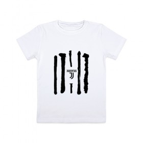 Детская футболка хлопок с принтом Juventus - Drawing paint (Collections 2018) в Курске, 100% хлопок | круглый вырез горловины, полуприлегающий силуэт, длина до линии бедер | juve | юве | ювентус