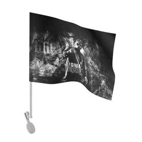 Флаг для автомобиля с принтом Slipknot iowa в Курске, 100% полиэстер | Размер: 30*21 см | slipknot | альтернативный метал | грув метал | комбинезон | маска | метал | мрачный | ню метал