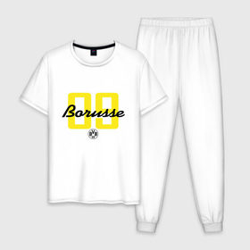 Мужская пижама хлопок с принтом Borussia Dortmund - Borusse 09 (New 2018 Design) в Курске, 100% хлопок | брюки и футболка прямого кроя, без карманов, на брюках мягкая резинка на поясе и по низу штанин
 | Тематика изображения на принте: боруссия дортмунд