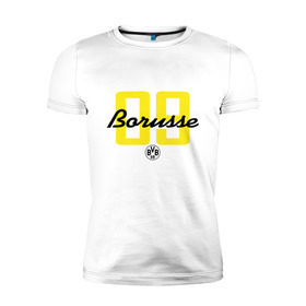 Мужская футболка премиум с принтом Borussia Dortmund - Borusse 09 (New 2018 Design) в Курске, 92% хлопок, 8% лайкра | приталенный силуэт, круглый вырез ворота, длина до линии бедра, короткий рукав | боруссия дортмунд