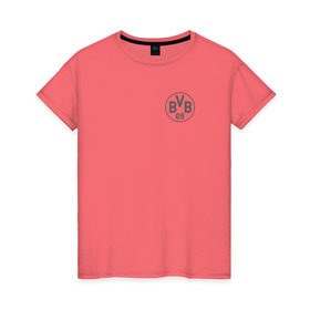 Женская футболка хлопок с принтом Borussia Dortmund - Vintage style (New Collections 2018) в Курске, 100% хлопок | прямой крой, круглый вырез горловины, длина до линии бедер, слегка спущенное плечо | боруссия дортмунд