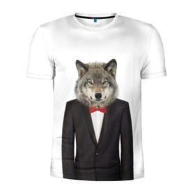 Мужская футболка 3D спортивная с принтом Волк в Курске, 100% полиэстер с улучшенными характеристиками | приталенный силуэт, круглая горловина, широкие плечи, сужается к линии бедра | бабочка | волк | животные | костюм | природа | смокинг | собака