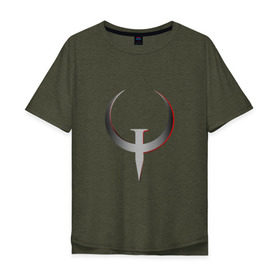 Мужская футболка хлопок Oversize с принтом Quake Champions - Logo в Курске, 100% хлопок | свободный крой, круглый ворот, “спинка” длиннее передней части | cq | q1 | q2 | q3 | quake champions | quake live