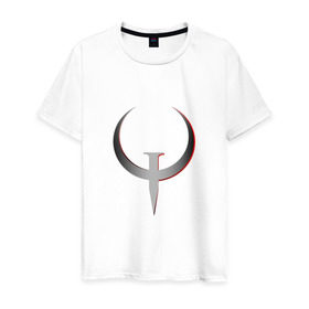 Мужская футболка хлопок с принтом Quake Champions - Logo в Курске, 100% хлопок | прямой крой, круглый вырез горловины, длина до линии бедер, слегка спущенное плечо. | cq | q1 | q2 | q3 | quake champions | quake live