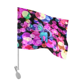 Флаг для автомобиля с принтом Милый единорог в Курске, 100% полиэстер | Размер: 30*21 см | абстракция света | единорог