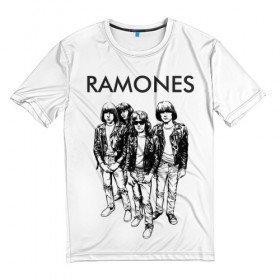 Мужская футболка 3D с принтом Рамонс в Курске, 100% полиэфир | прямой крой, круглый вырез горловины, длина до линии бедер | ramones | панк | рамонс | рок